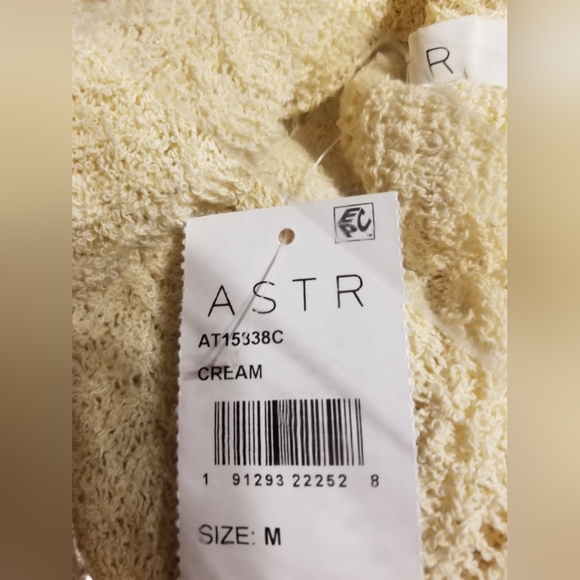 NWT ASTR WRAP FRONT SWEATER POINTELLE CREAM SWEATER - Picture 8 of 8